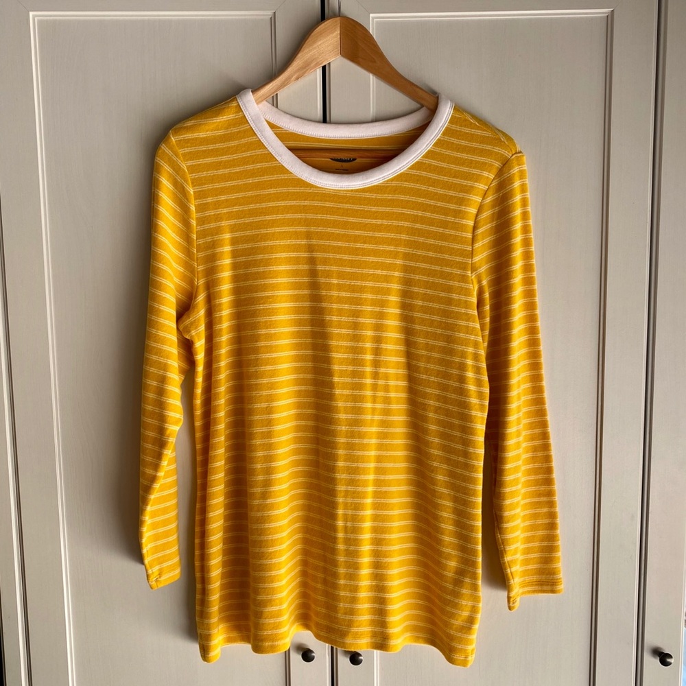 Old Navy yellow & white stripe long sleeve